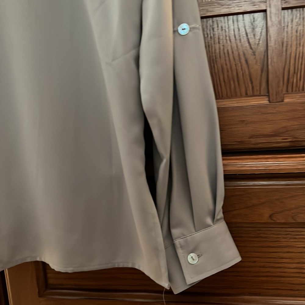 NWT Notations Button Down Long Roll Tab Sleeve Microfiber Office Career Wear - Picture 5 of 6